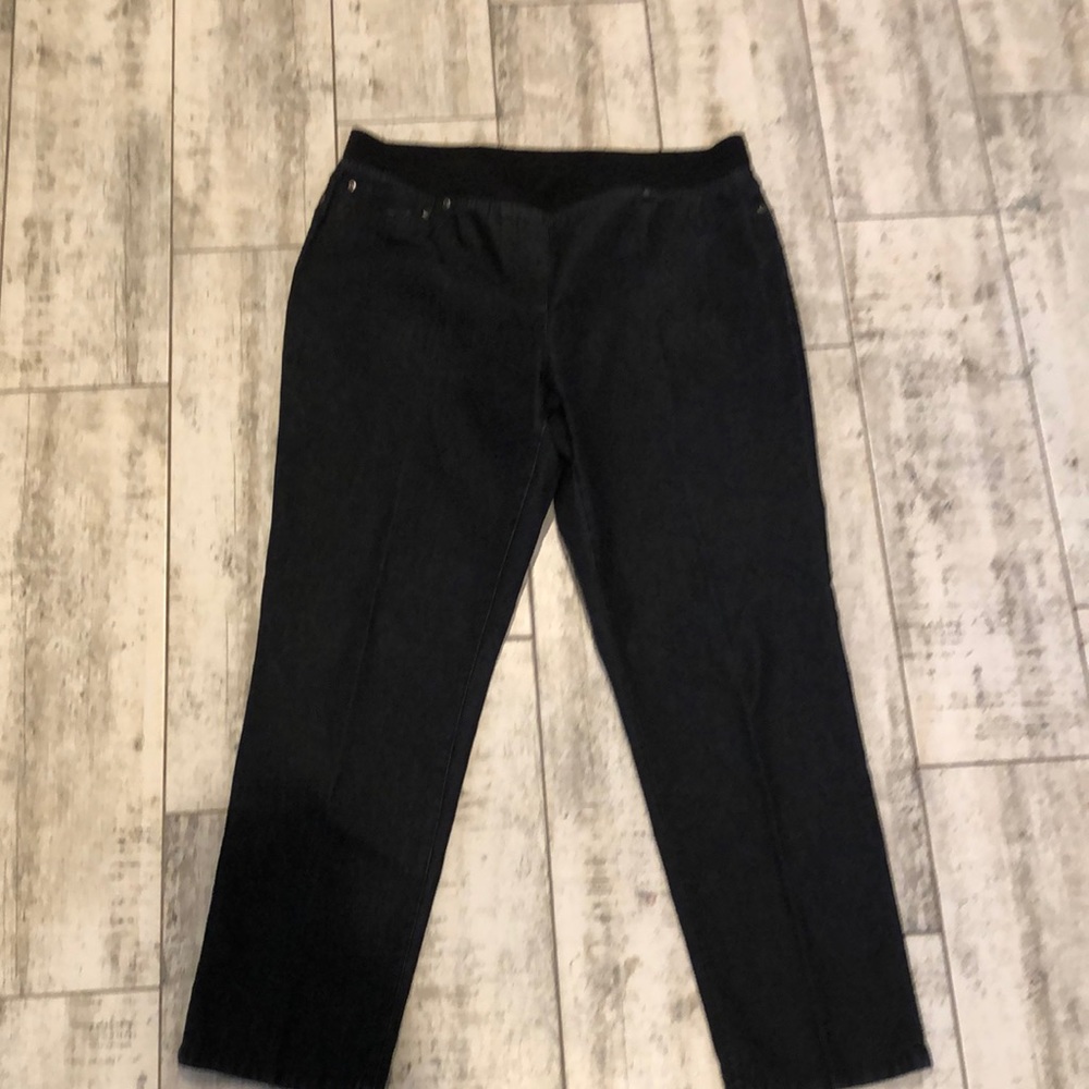 Alfred Dunner black denim pull on pants
